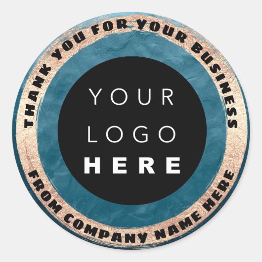 Eigen Logo naam zegel Golden Blauwgroen Logo Sweet (Voorkant)