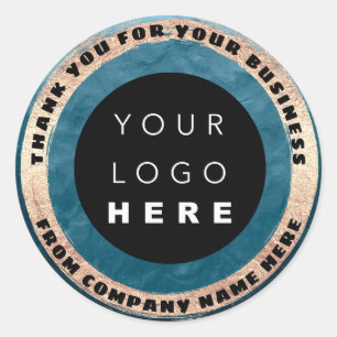 Eigen Logo naam zegel Golden Blauwgroen Logo Sweet