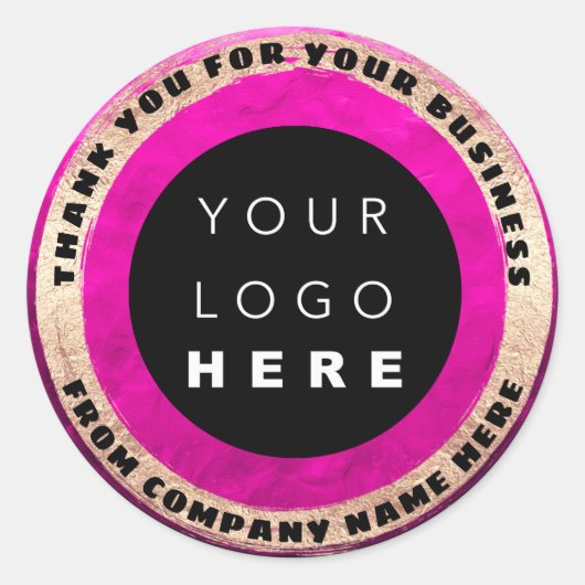 Eigen Logo naam zegel Golden roze Logo Sweet (Voorkant)