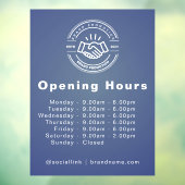 Eigen logo & openingsuren bedrijf raamsticker (Vel 3)