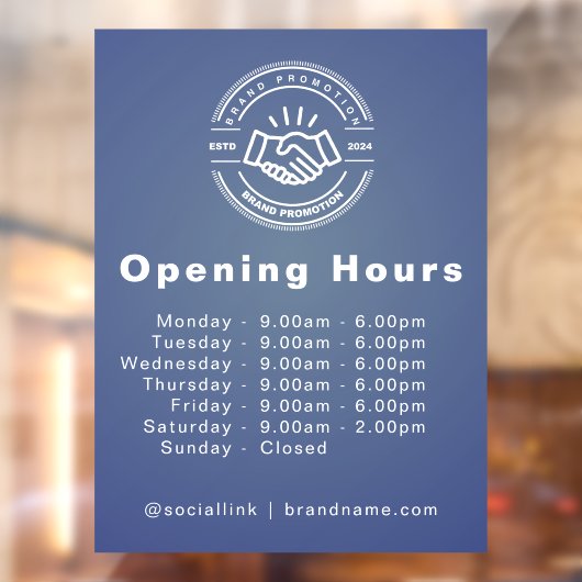Eigen logo & openingsuren bedrijf raamsticker (Vel 2)
