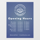 Eigen logo & openingsuren bedrijf raamsticker (Vel)