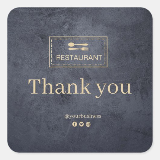 Eigen logo restaurant | Dank u sticker (Voorkant)