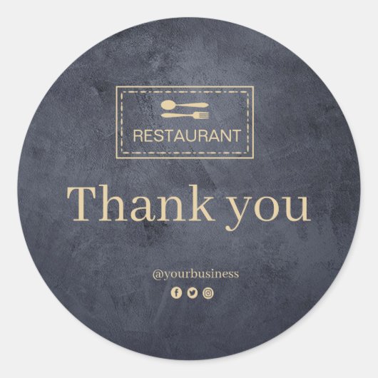 Eigen logo restaurant | Dank u sticker (Voorkant)