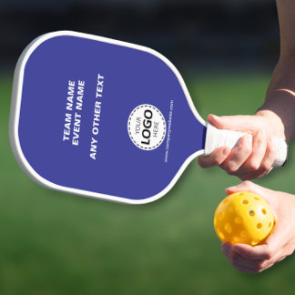 Eigen logo team evenement blauw pickleball paddle