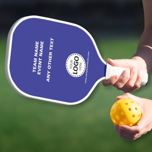 Eigen logo team evenement blauw pickleball paddle