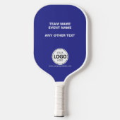 Eigen logo team evenement blauw pickleball paddle (Achterkant)