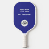 Eigen logo team evenement blauw pickleball paddle (Voorkant)