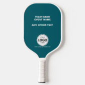 Eigen logo team evenement teal pickleball paddle (Achterkant)