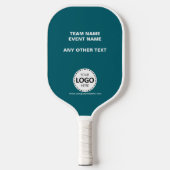 Eigen logo team evenement teal pickleball paddle (Voorkant)