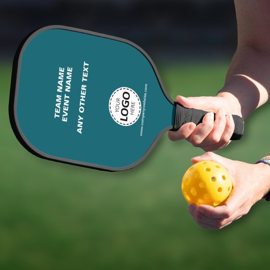 Eigen logo team evenement teal pickleball paddle