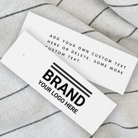 Eigen logo tekst wit DIY product hang label op Mini Visitekaartjes