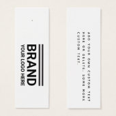 Eigen logo tekst wit DIY product hang label op Mini Visitekaartjes (Voorkant /achterkant)