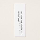 Eigen logo tekst wit DIY product hang label op Mini Visitekaartjes (Achterkant)