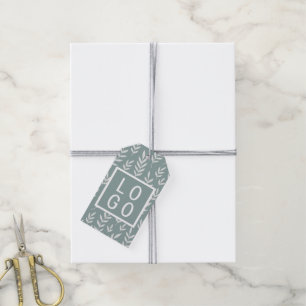 EIGEN LOGO TROPISCH BOTANISCH LEAF PATROON SAGE GR CADEAULABEL