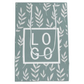 EIGEN LOGO TROPISCH BOTANISCH LEAF PATROON SAGE GR MEDIUM CADEAUZAKJE (Achterkant)