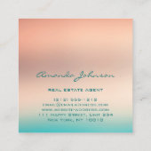 Eigen Logo voor Echte Estate Agent Home Blauwgroen Vierkante Visitekaartje (Achterkant)