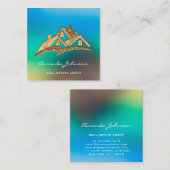 Eigen Logo voor Estate Agent Gold Aangepast Vierkante Visitekaartje (Voorkant / Achterkant)