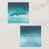 Eigen Logo voor Estate Agent Home Blue Glam Vierkante Visitekaartje (Voorkant / Achterkant)