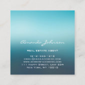 Eigen Logo voor Estate Agent Home Blue Glam Vierkante Visitekaartje (Achterkant)