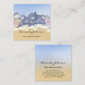 Eigen Logo voor Estate Agent Home Blue VIP Vierkante Visitekaartje (Voorkant / Achterkant)