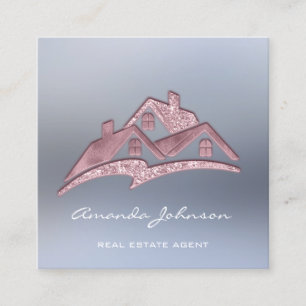 Eigen Logo voor Estate Agent Home Blush Vierkante Visitekaartje