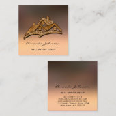 Eigen Logo voor Estate Agent Home Bronze Vierkante Visitekaartje (Voorkant / Achterkant)