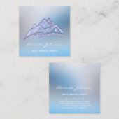 Eigen Logo voor Estate Agent Home Glam Blue Vierkante Visitekaartje (Voorkant / Achterkant)