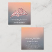 Eigen Logo voor Estate Agent Home Grey Roos Vierkante Visitekaartje (Voorkant / Achterkant)