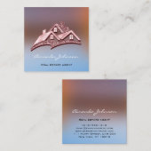 Eigen Logo voor Estate Agent Home Roos Glam Vierkante Visitekaartje (Voorkant / Achterkant)