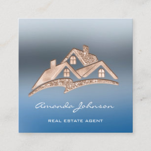Eigen Logo voor Estate Agent Home Smoky Vierkante Visitekaartje