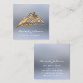 Eigen Logo voor Estate Agent Smoky Blue Vierkante Visitekaartje (Voorkant / Achterkant)