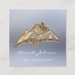 Eigen Logo voor Estate Agent Smoky Blue Vierkante Visitekaartje