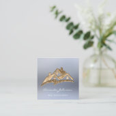 Eigen Logo voor Estate Agent Smoky Blue Vierkante Visitekaartje (Staand voorkant)