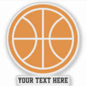 Eigen logo voor grote basketbal sticker (Voorkant)