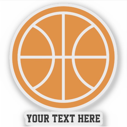 Eigen logo voor grote basketbal sticker (Voorkant)