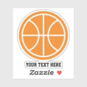 Eigen logo voor grote basketbal sticker (Vel)