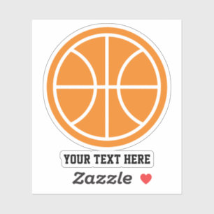 Eigen logo voor grote basketbal sticker