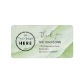 Eigen Logo Waterverf Groen retourneringsadres Etik Etiket (Voorkant)