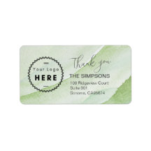 Eigen Logo Waterverf Groen retourneringsadres Etik