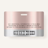 Eigen Logo Werknemer Code Naam Roos Gold Badge (Achterkant)