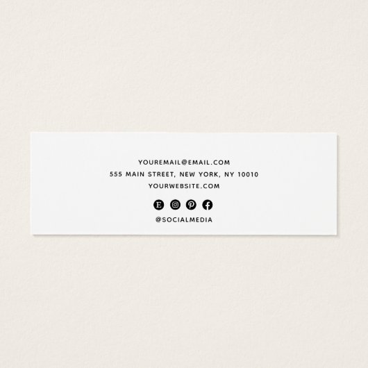 Eigen Logo-wittestopstelling toevoegen Houder beel Mini Visitekaartjes (Achterkant)