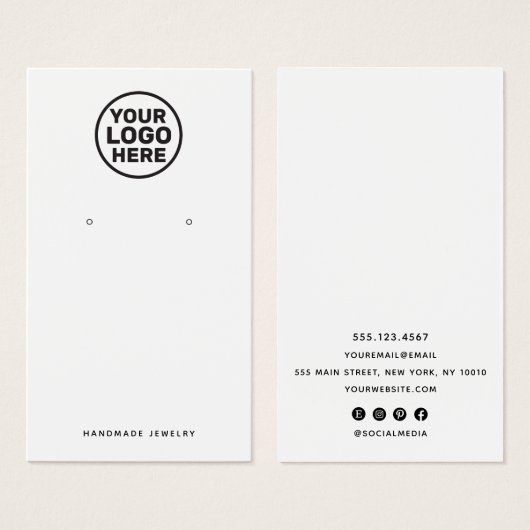 Eigen Logo-witteweergavehouder toevoegen Visitekaartje (Voorkant /achterkant)