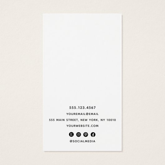 Eigen Logo-witteweergavehouder toevoegen Visitekaartje (Achterkant)