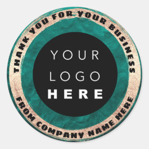 Eigen Logo - Zegel Gold Blauwgroen Logo snoepjes