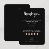 Eigen Logo Zwart Wit Small Business bedankkaart (Voorkant / Achterkant)