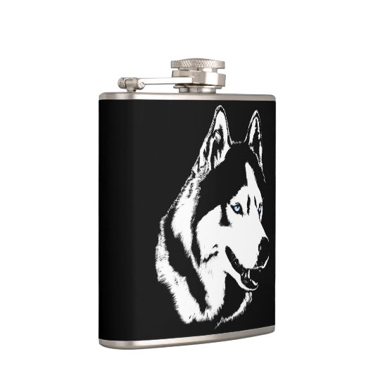 Eigen maatkolf Husky Dog Drink Flask Heupfles (Rechts)