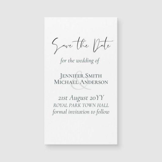 Eigen Magnetische Trouwkaart Save the Date Budget (Voorkant)
