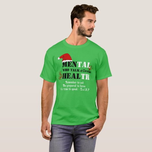 Eigen MANNEN DIE GEZONDHEIDSZORG VOOR kerstmis HEB T-shirt (Voorkant volledig)