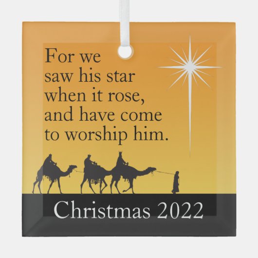 Eigen Mannen Ster van Bethlehem Kerstmis Glas Ornament (Voorkant)